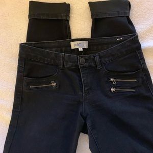 Jolt stretchy black skinny jeans with zips